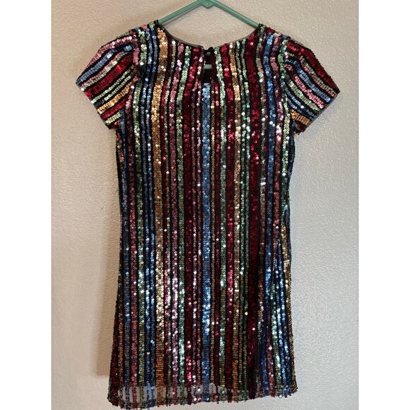 GB MULTI-COLOR SEQUIN GIRLS DRESS SIZE LARGE HOLIDAY AND PARTY DRESS - Picture 2 of 2